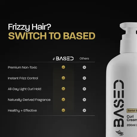 BASED Curl Cream 200ml - Frizz Control & Curl Definition