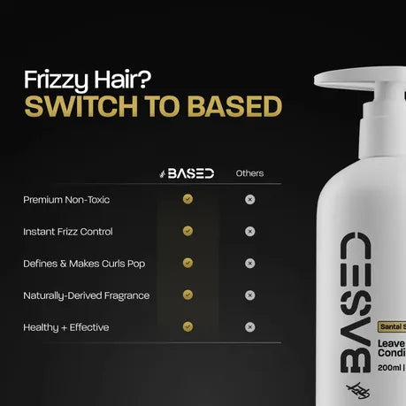 BASED Leave-In Conditioner 200ml - Frizz Control & Curl Definition